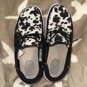 Hey Dude Black and White Patterned Shoes